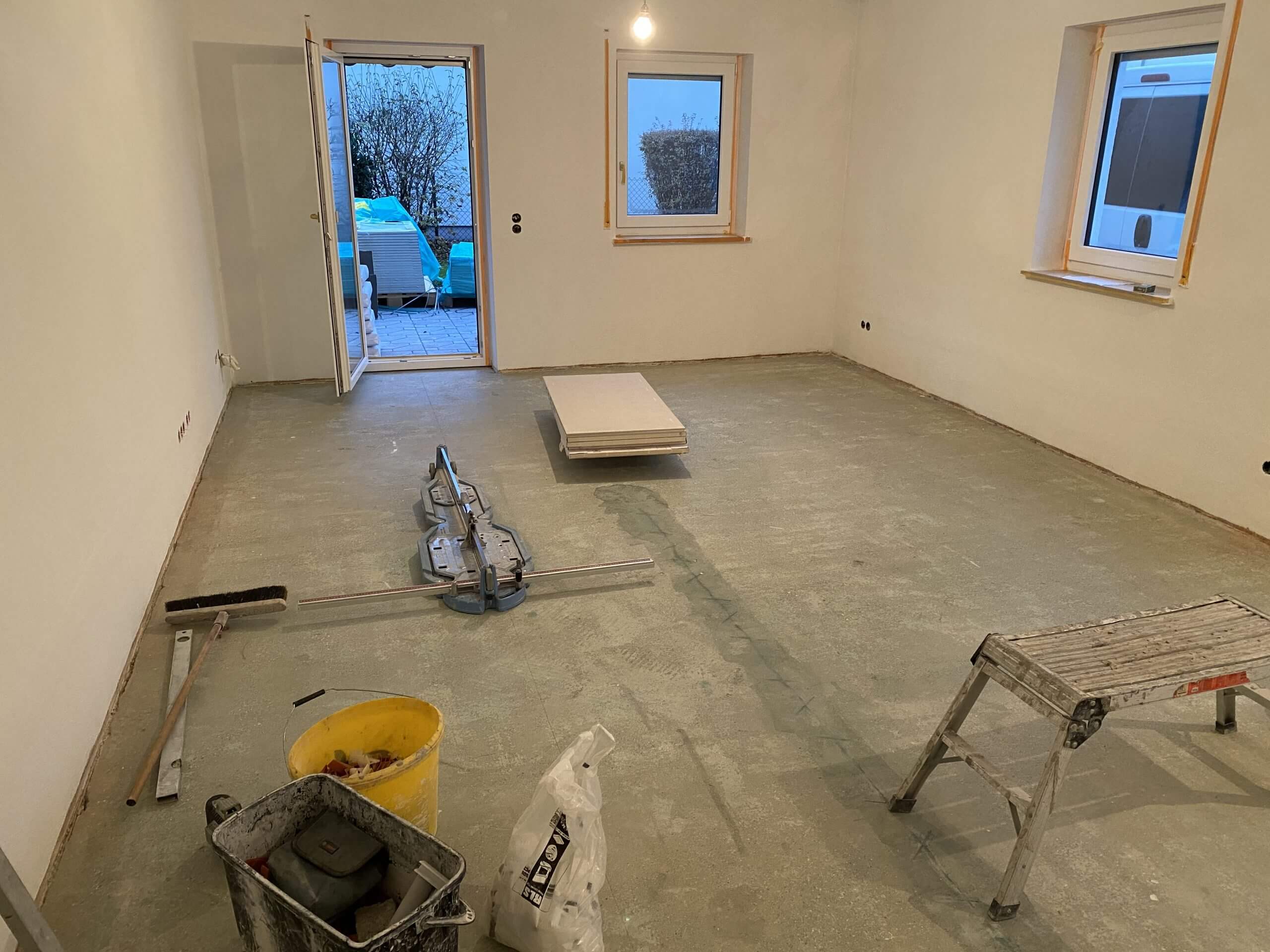 Wohnungssanierung Augsburg – Wohnzimmer renoviert